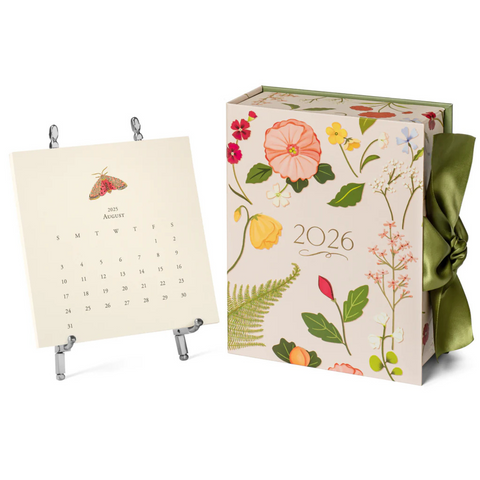 Karen Adams 2026 Desk Calendar 12 Month - Silver Easel