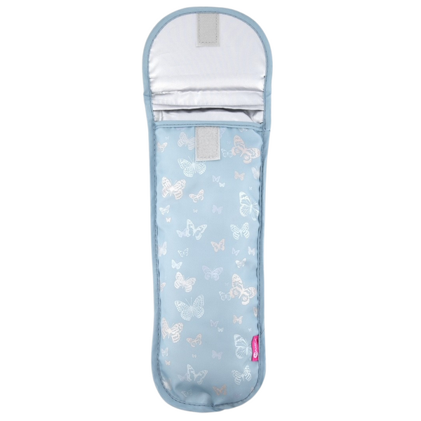 Miamica Hair Iron Case Heat Resistant Lining Packing Organizer - Blue Butterfly