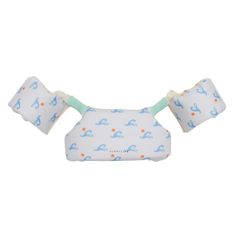 Sunnylife Toddler Puddle Jumper Floatie Jacket 3-6 Sammy The Seagull Blue Wave