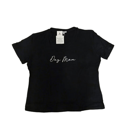 Mary Square Black Ultra Soft T-Shirt V-Neck Short Sleeve Tee - Dog Mom