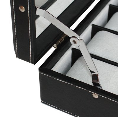 PRE-SALE 8 WATCH BLACK LEATHERETTE WATCH DISPLAY CASE FOR OVERSIZED WATCHES