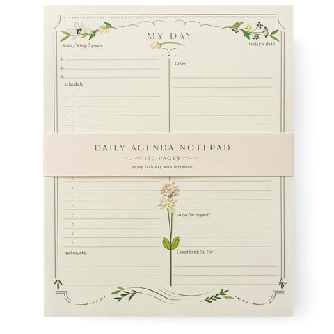 Karen Adams "The Daily Agenda" Notepad Daily Planner Floral