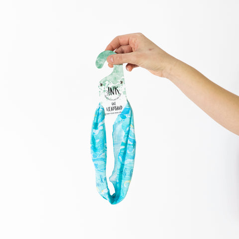 Faceplant Dreams Headband 8.5" x 10" Headwrap "Beach Hair" Sea Green Turquoise