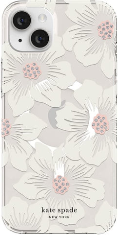 kate spade new york Protective Hardshell Case Compatible with MagSafe for Apple iPhone 14 Plus - Hollyhock Floral Clear
