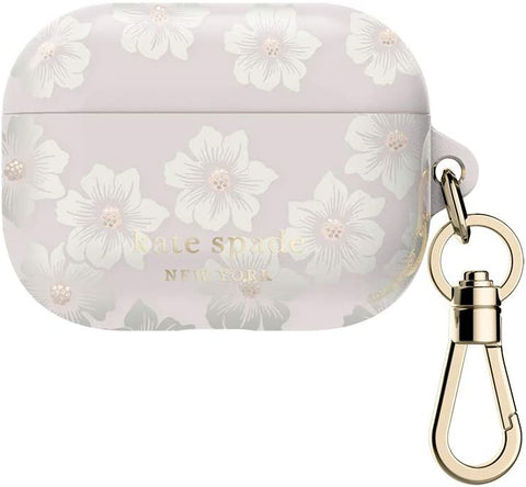Kate Spade New York Hollyhock  Floral Clear Case for AirPods Pro with Keychain