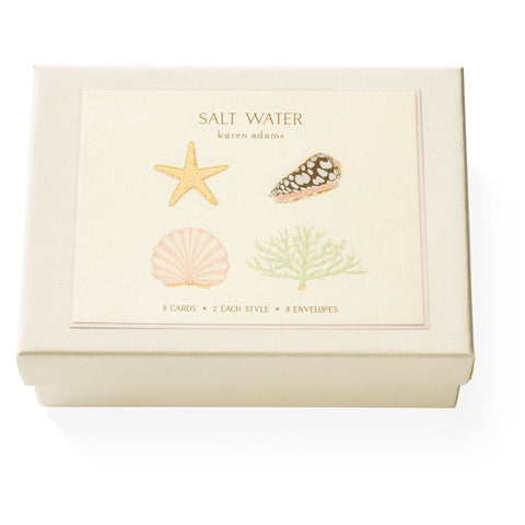 Karen Adams Box of 8 "Salt Water" Notecards with Matching Envelopes