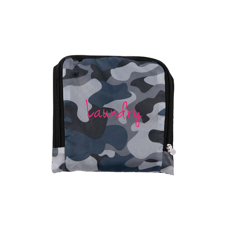 Miamica Camo Pink Travel Expandable Laundry Bag Drawstring
