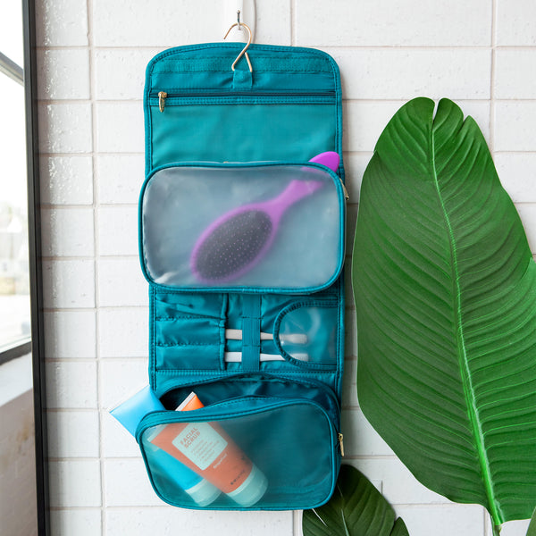 Miamica Women's Teal Inner Beauty Hanging Toiletry Bag Travel Organize – Timely Buys