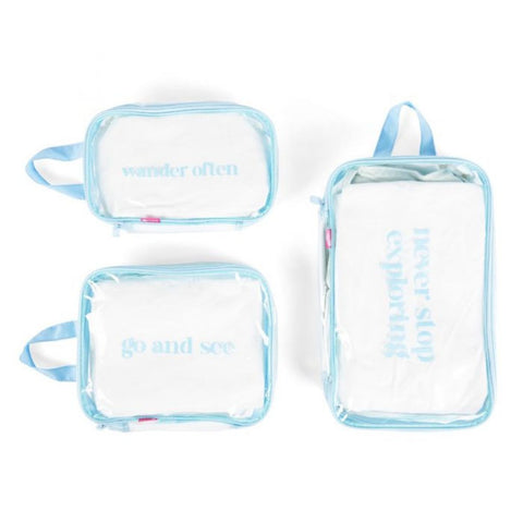 Miamica Packing Cubes Set of 3 - Light Blue