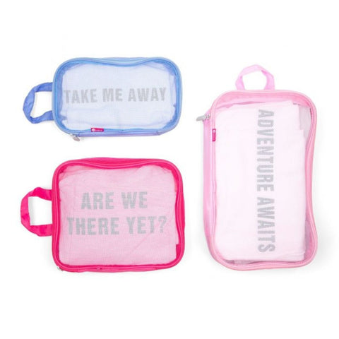 Miamica Packing Cubes Set of 3 - Pink & Blue