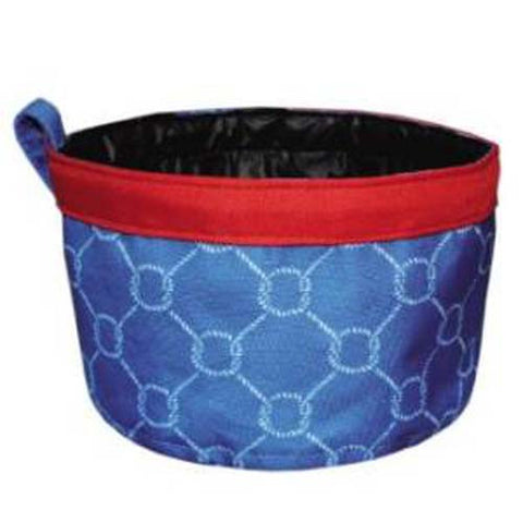 Mainstreet Collection Knots Blue Red Nautical Waterproof Pet Travel Bowl