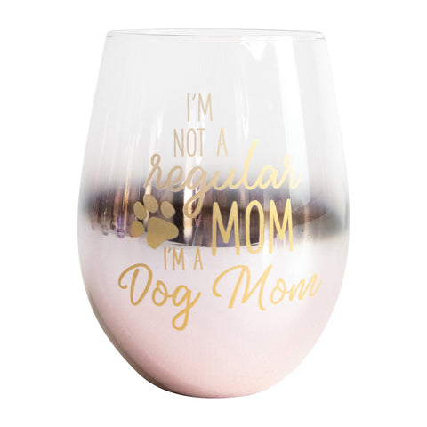 Mary Square Stemless Wine Glass - I'm Not A Regular Mom, I'm A Dog Mom
