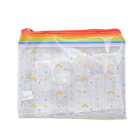 Miamica TSA Compliant Carry On Case Assorted Bottles- Rainbow
