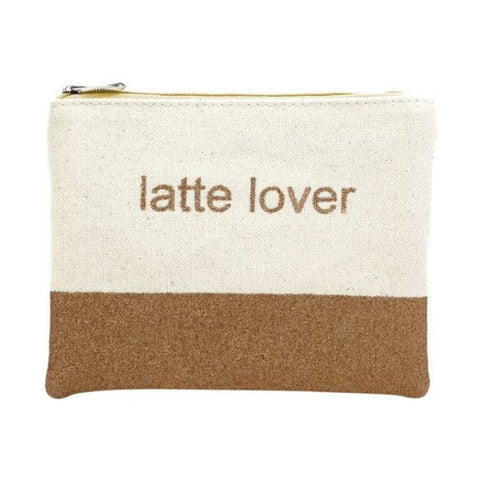 Miamica Canvas Glitter Pouch Latte Lover