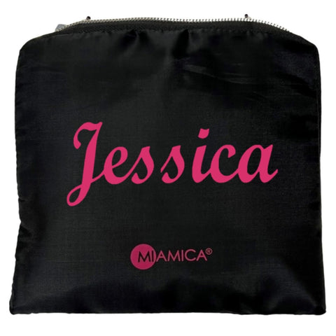 Personalized Miamica Black & Gold Travel Laundry Bag Customized Bridesmaid's Gift Foldable Lightweight Durable Design with Drawstring Closure