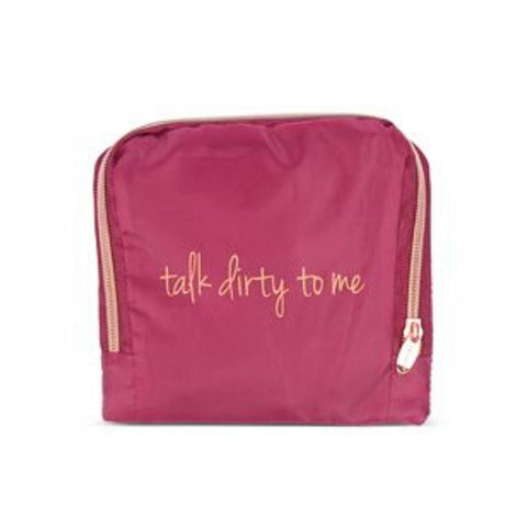 Miamica Burgundy & Gold "Talk Dirty To Me" Travel Expandable Laundry Bag
