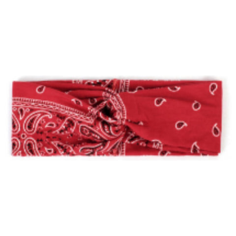 Headbands of Hope Protective Ear Button Headbands for Face Masks - Red Paisley