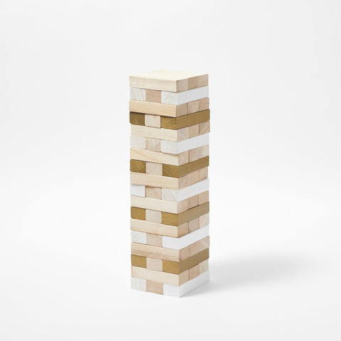 SunnyLIFE Giant Jenga Jumbling Tower Gold