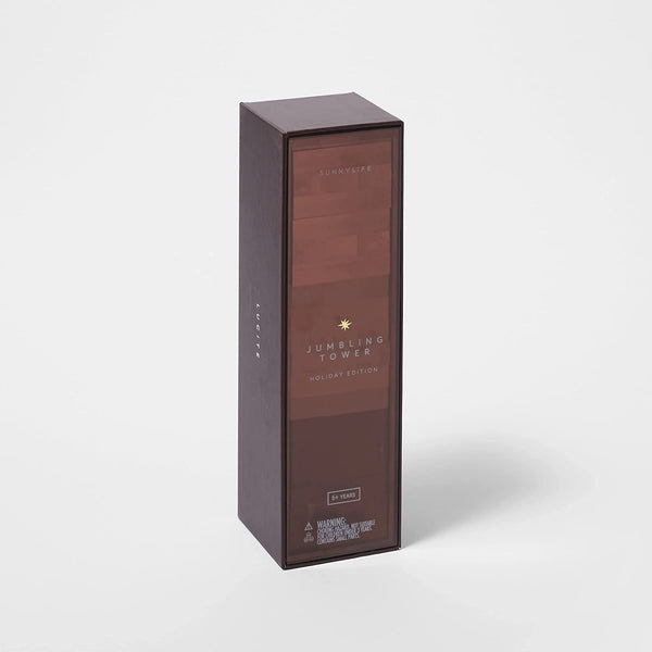Sunnylife Limited Edition Whiskey Noir Lucite Jenga Jumbling Tower