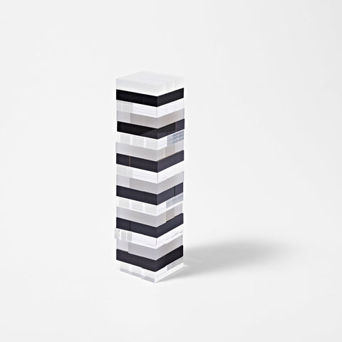 Sunnylife Limited Edition Whiskey Noir Lucite Jenga Jumbling Tower