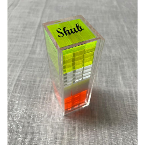 SunnyLIFE Personalized Mini Lucite Jenga Jumbling Tower Limited Edition Neon