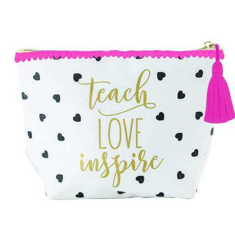 Mary Square Canvas Zippered Carryall Cosmetic Pouch - Teach Love Inspire