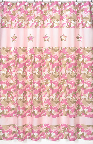 Jojo Designs Shower Curtain- Camo Pink