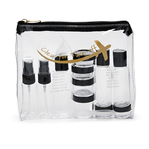 Miamica TSA Compliant Carry On Case Assorted Bottles - Gold Clear for Take-off