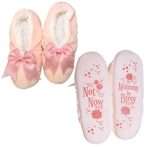Faceplant Dreams Slipper Footsies - "Not Now Mommy is Busy"