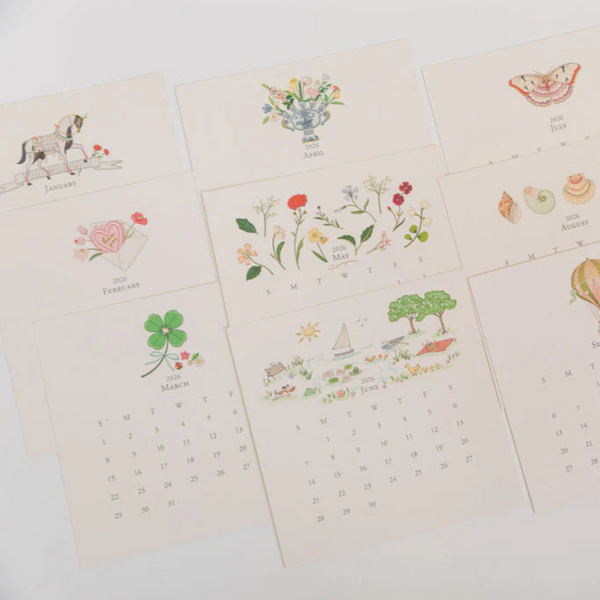 Karen Adams 2026 Desk Calendar 12 Month - Silver Easel