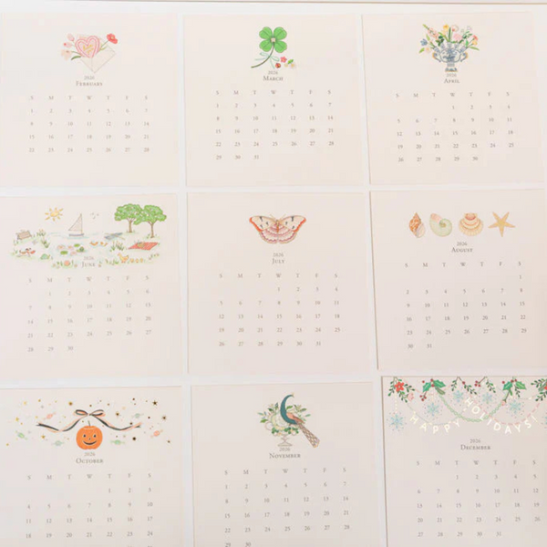 Karen Adams 2026 Desk Calendar 12 Month - Gold Easel