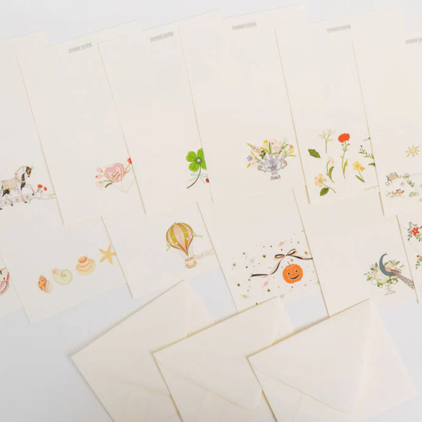 Karen Adams Box of 12 Assorted "2026 Calendar" Notecards with Matching Envelopes