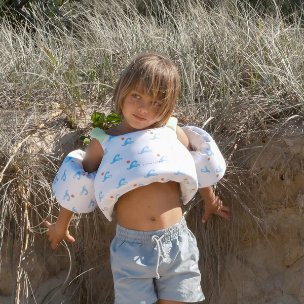 Sunnylife Toddler Puddle Jumper Floatie Jacket 3-6 Sammy The Seagull Blue Wave