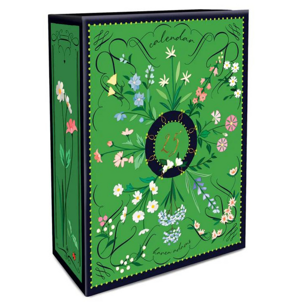 Karen Adams 2025 Desk Calendar 17 Month - Silver Easel