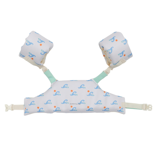 Sunnylife Toddler Puddle Jumper Floatie Jacket 3-6 Sammy The Seagull Blue Wave