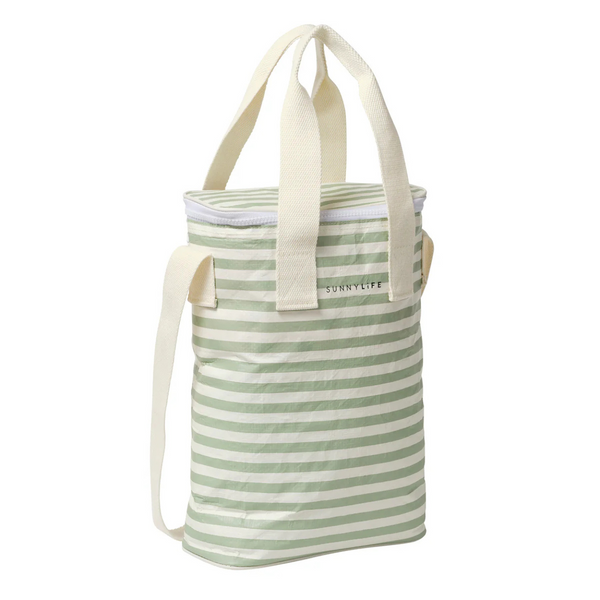 SunnyLife Light Cooler Drinks Bag Sage Stripe