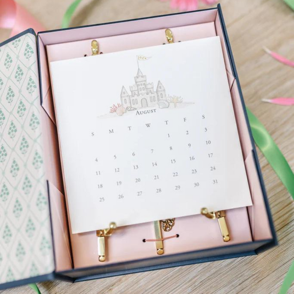 Karen Adams 2025 Desk Calendar 17 Month - Gold Easel