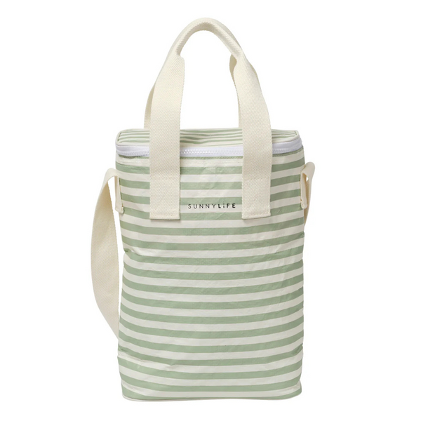 SunnyLife Light Cooler Drinks Bag Sage Stripe