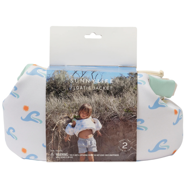 Sunnylife Toddler Puddle Jumper Floatie Jacket 3-6 Sammy The Seagull Blue Wave