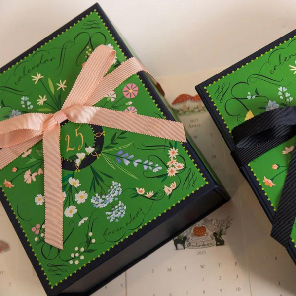 Karen Adams 2025 Desk Calendar 17 Month - Gold Easel