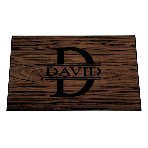 TIMELYBUYS Personalized Deluxe Wood 18" Lacquered Backgammon Board Game Set with Premium Leather Dice Cups and Acrylic Game Chips - Walnut