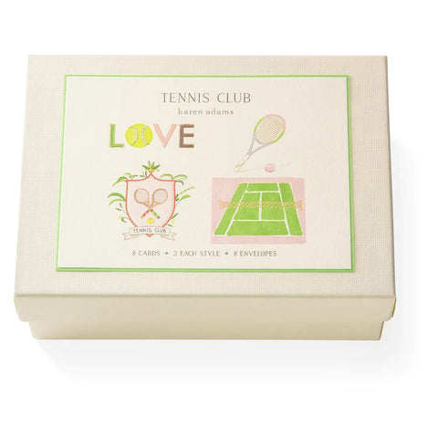 Karen Adams Box of 8 "Tennis" Notecards with Matching Envelopes
