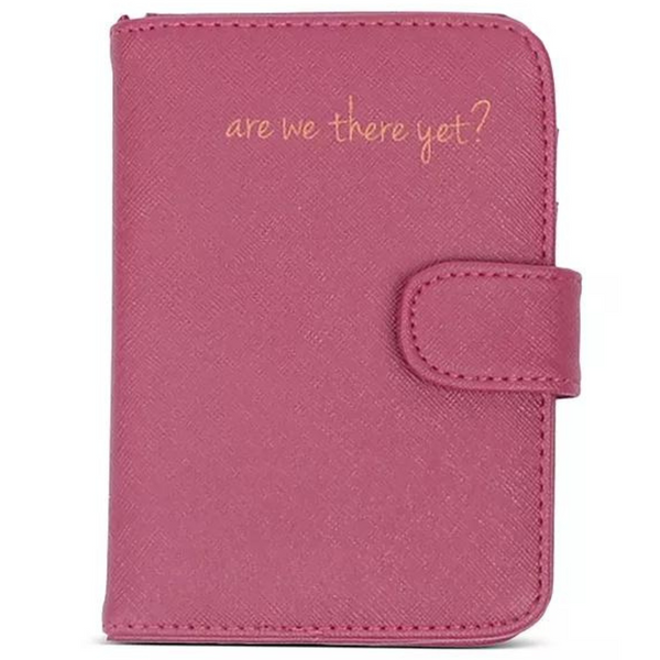 Miamica Passport Case - Burgundy "are we there yet"