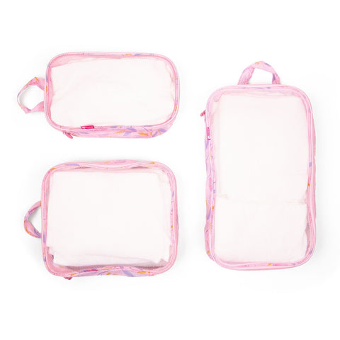 Miamica Packing Cubes Set of 3 - Pink Floral