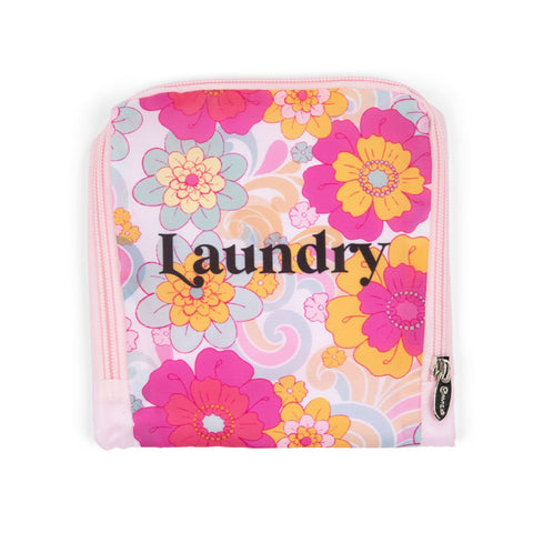 Miamica Malibu Babe Collection Barbie Pink Floral "Laundry" Travel Expandable Laundry Bag