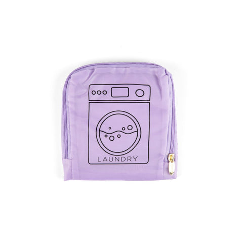 Miamica Purple "Laundry" Travel Expandable Laundry Bag Drawstring