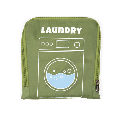 Miamica Olive Green "Laundry", TRAVEL EXPANDABLE XL LAUNDRY BAG DRAWSTRING