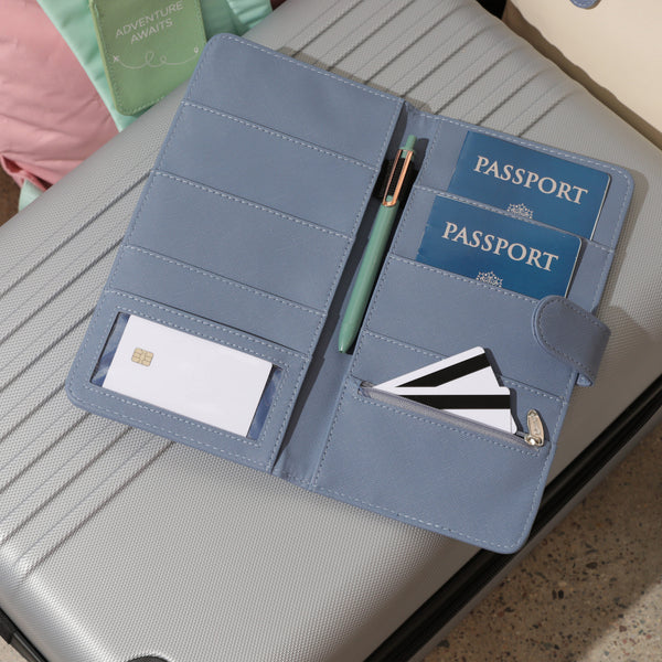 Miamica Family Passport Case Document Organizer - Grey Slate