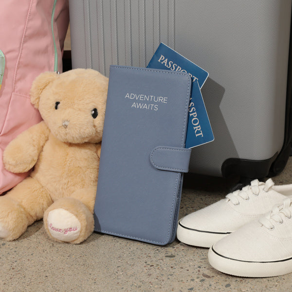 Miamica Family Passport Case Document Organizer - Grey Slate