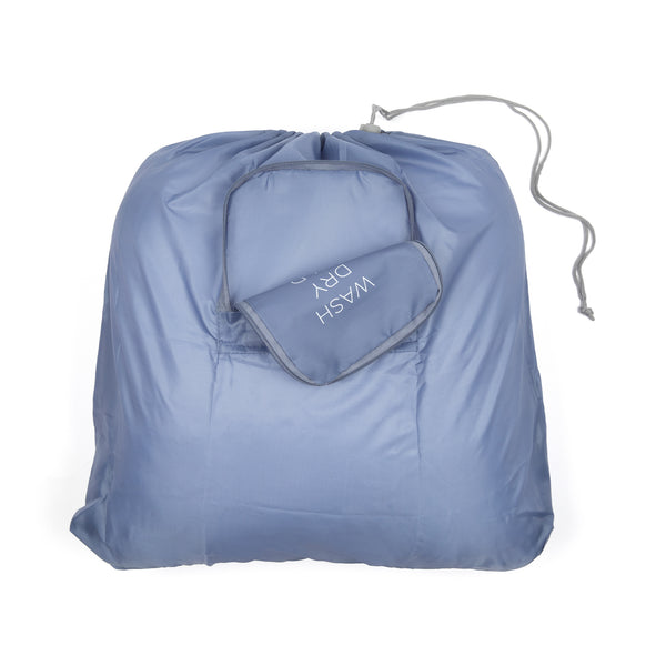 Miamica Slate "Wash, Dry, Fold, Repeat" Travel Expandable Laundry Bag